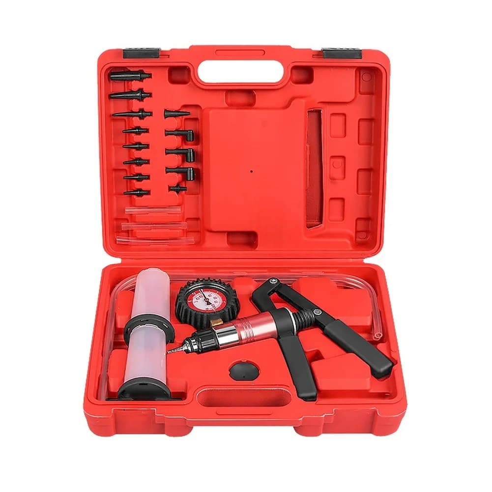 22PCS Hand Held Vacuum Pump Brake Bleeder Set Clutch Fluid Bleed Tester Tool Kit Oil Change Power Steering Fluid Bleeding Tool