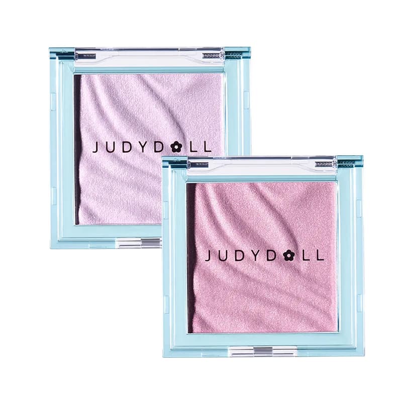 Judydoll DreamCore Ocean Shimmer Blush Purple Glow Highlighter Fine Shimmer Face Brightening Blush Cream Powder Makeup Cosmetics
