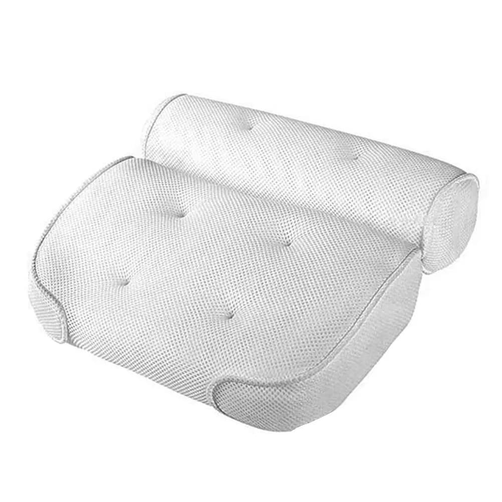 Cuscino Ergonomico per Vasca da Bagno con Ventosa, Supporto per Schiena, Comfort e Sostegno, Tessuto a Rete 3D Ventilato e Impermeabile