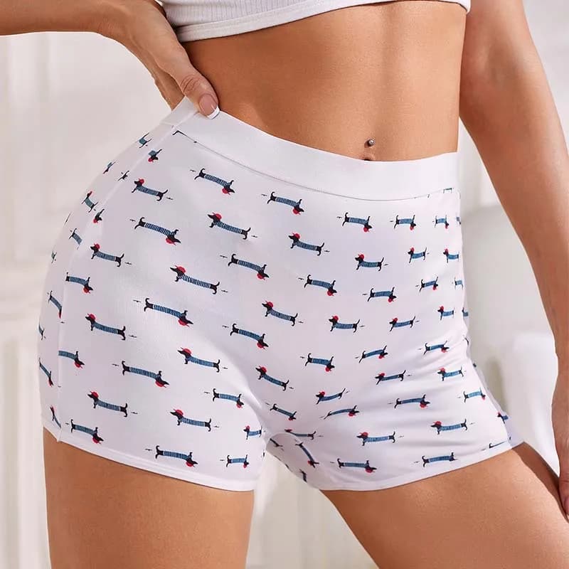Cute Puppy Print Women Panties Elastic Seamless Briefs Breathable Ladies Underwear Sexy Female Safety Boxers Women's Intimates