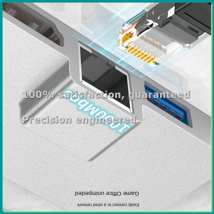 Hub Docking Station Splitter Type-C RJ45 1000Mbps PD 100W per Pro 8 9 X Docking Station USB C 4K-TCES