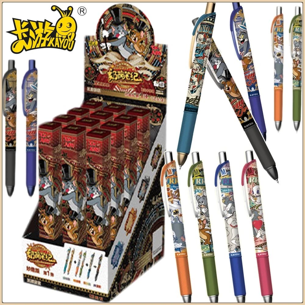 Kayou Originale Tom e Jerry: Scatola a Sorpresa di Cancelleria Creativa, Penna Gel Ricaricabile ad Alta Estetica per Studenti, Forniture per Ufficio, Regali