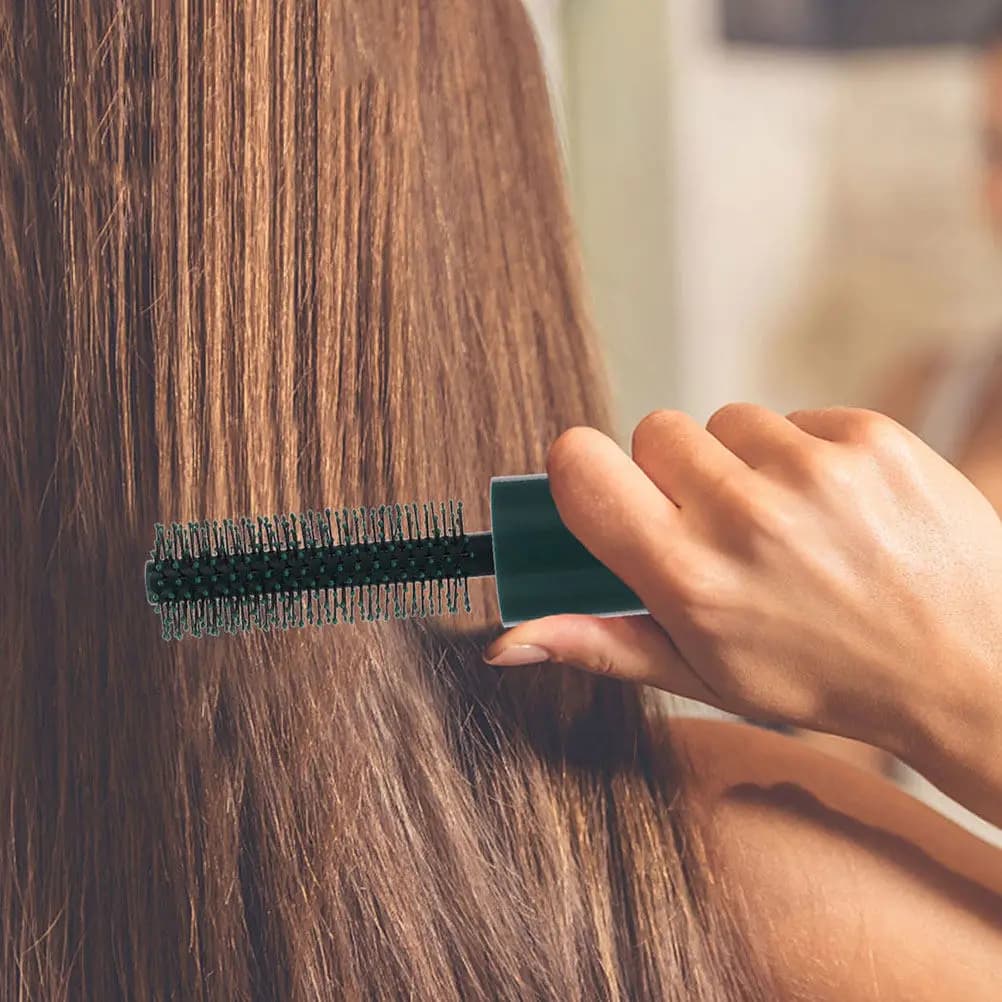 Set di 2 Spazzole per Capelli Tascabili a Doppio Uso, Compatte e Rotonde per Lisciare e Arricciare, Ideali per Viaggi e Asciugatura con Phon