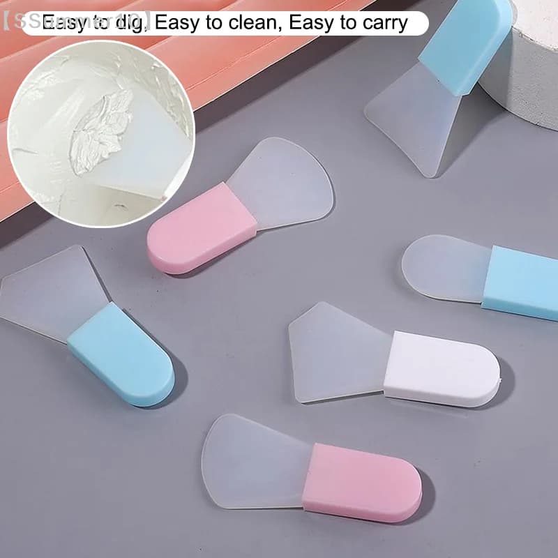 【SSummer10】Set di 5 pennelli in silicone per maschera viso in fango - Applicatore e raschietto per crema contorno occhi, strumento portatile da viaggio per la pulizia del viso e la cura della pelle【SS】