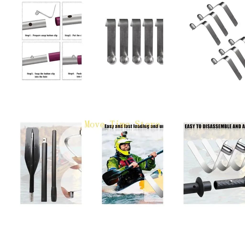 92ME 6 pezzi in acciaio inossidabile pulsante clip ricambio tubo perno bloccaggio clip tenda pali della tenda pulsante