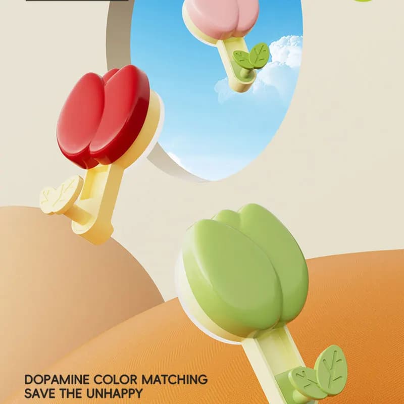 Gancio a ventosa Tulip – Gancio adesivo senza foratura per asciugamani, universale per pareti di cucina e bagno, l'adsorbimento a vuoto previene il facile staccamento