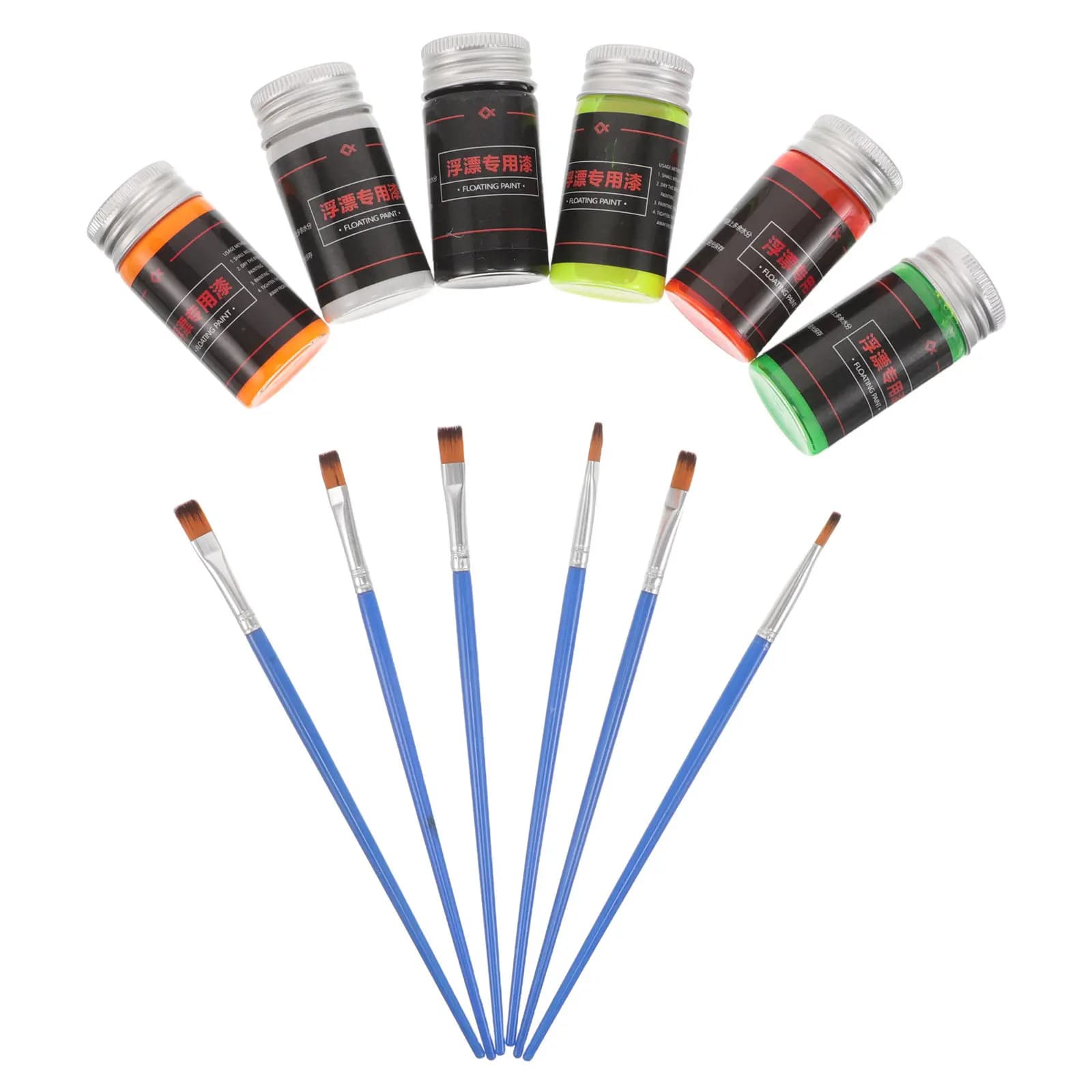 Set di 6 Vernici Fluorescenti Galleggianti da 30ml a Base d'Olio per Riparazione Bobber e Creazione di Esche, Forniture per la Pesca