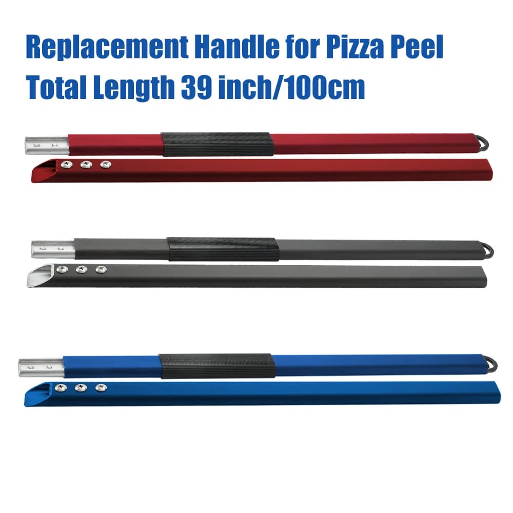 PizzAtHome Manico lungo extra da 39 pollici per testa rimovibile per buccia di pizza e testa per sbucciare la pizza Manico in alluminio per la sostituzione