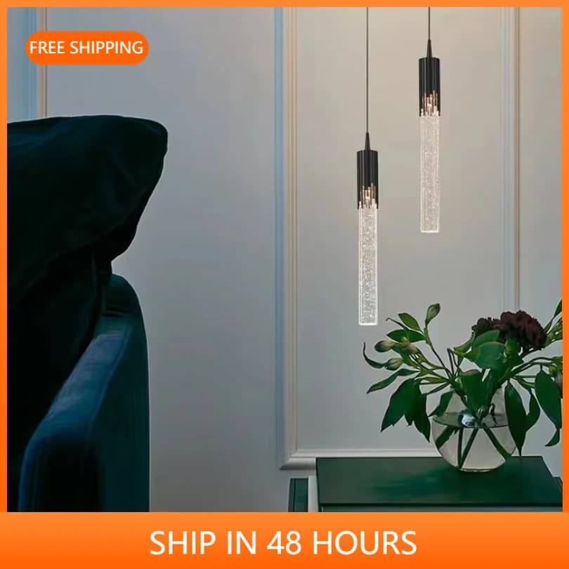 Illuminazione a sospensione in cristallo per camera da letto comodino cucina bagno decorazione luci a sospensione lampada a sospensione a soffitto moderna Led