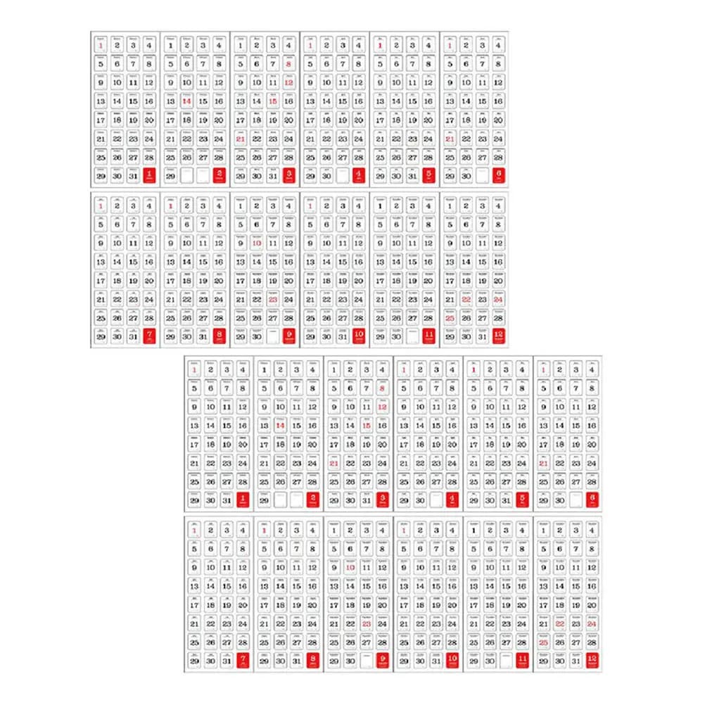 24 Fogli di Adesivi per Pagine Calendario, Etichette Autoadesive per Planner Giornaliero, per Adulti, Quaderni, Diari, Organizzatori, Gestione del Tempo
