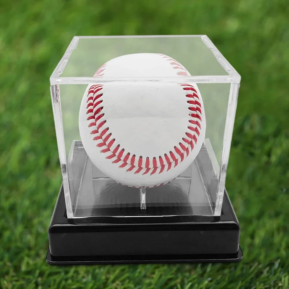 Custodia trasparente per palline da golf in acrilico con staffa Porta palline cubiche Vetrina per memorabilia da baseball per biliardo da golf e tennis