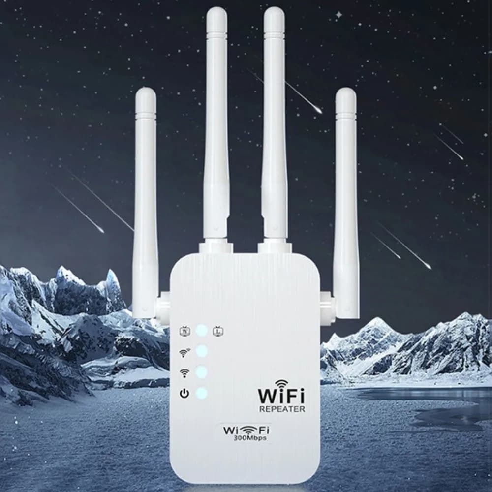 Amplificatore di Rete WiFi 300Mbps, Ripetitore Wireless 2.4 GHz, Amplificatore di Segnale Wi-Fi 802.11n per Uso Ufficio