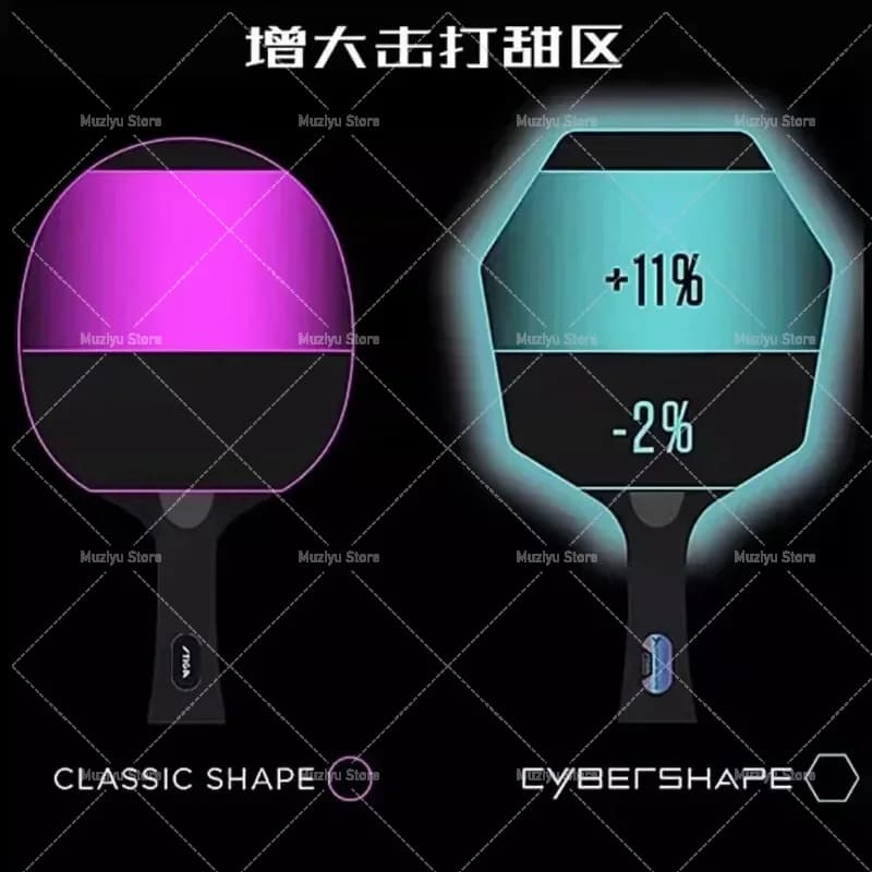 STIGA Cyber Six Table Tennis Racket Hexagonal Carbon Fiber 7-Layer Offensive Pure Wood Table Tennis Paddle