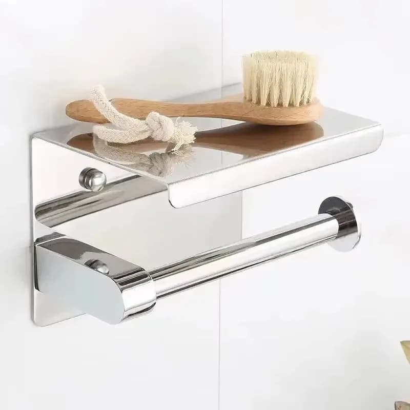 2026 Wall Mounted Stainless Steel Roll Paper Holder Toilet Bathroom Tissue Box Toilet Storage Tissue Holder for Home Hotel