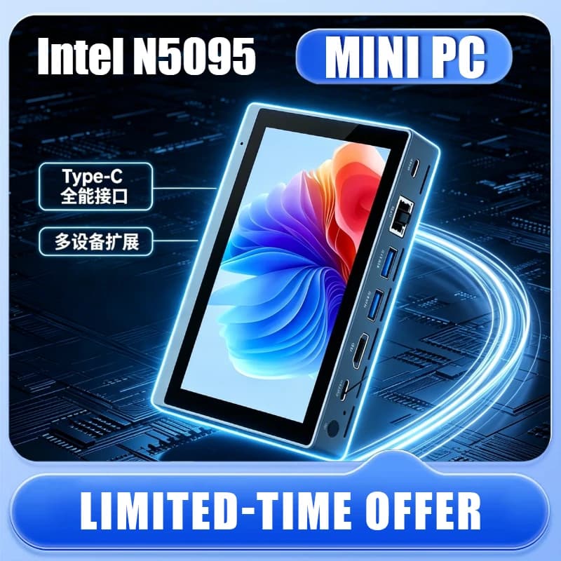 2026 New Mini PC Gole 2 Pro Portable Tablet Desktop Computer 5.5 Inch Touch Screen Intel N5095 8/16GB RAM 128/256G 2500mAh WiFi5