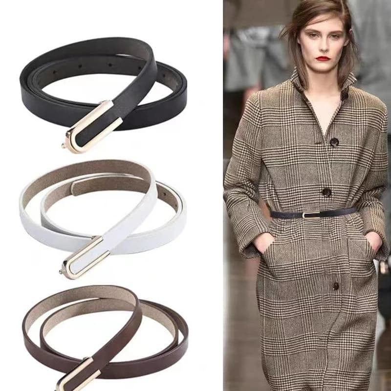 New Women Waist Belts Minimalist Pin Buckle PU Leather Thin Belt Female Waistband For Jeans Dresses Pants