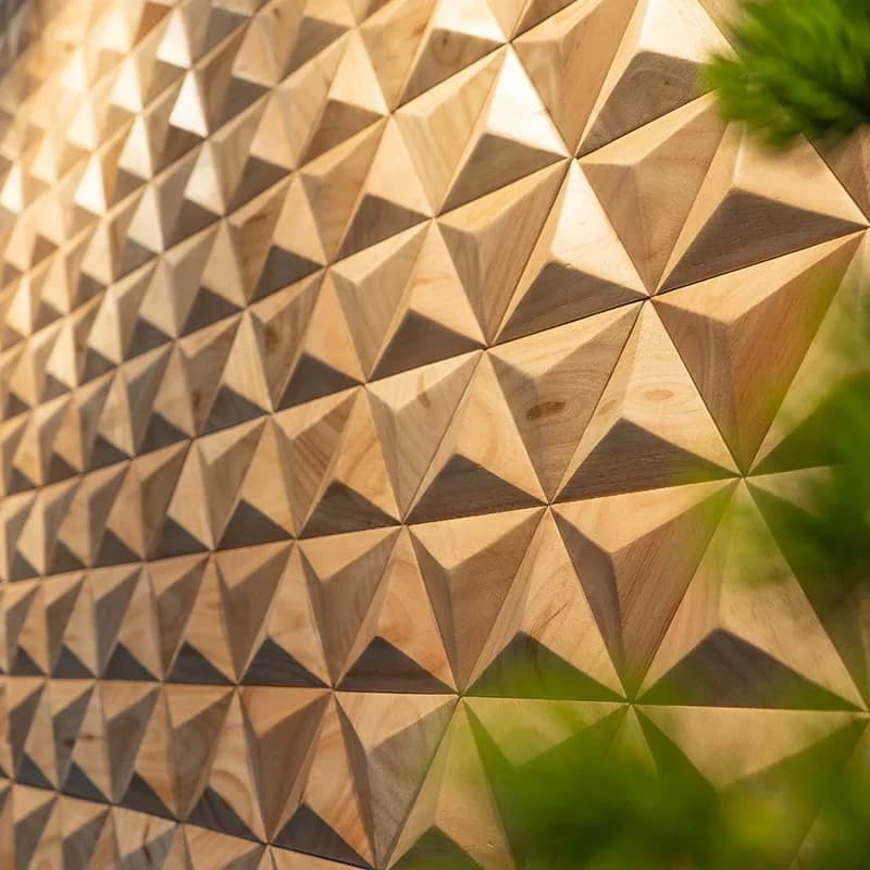 Solid wood mosaic background wall diffusion board B & B cafe modern light luxury wall decoration