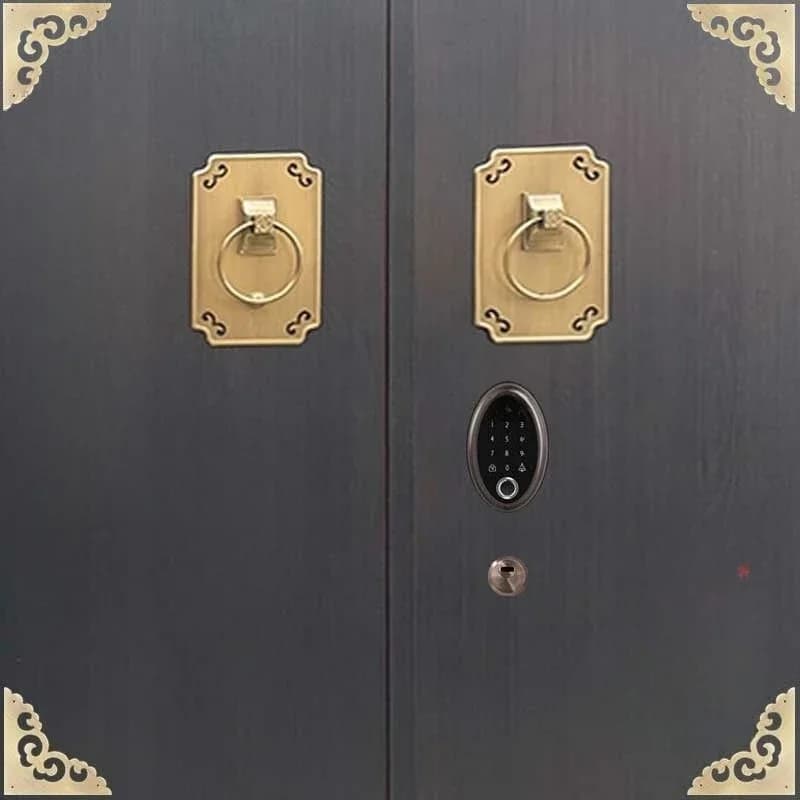 Serratura a impronta digitale per porta doppia di villa, serratura intelligente integrata, serratura con password per cortile, serratura antifurto per porta