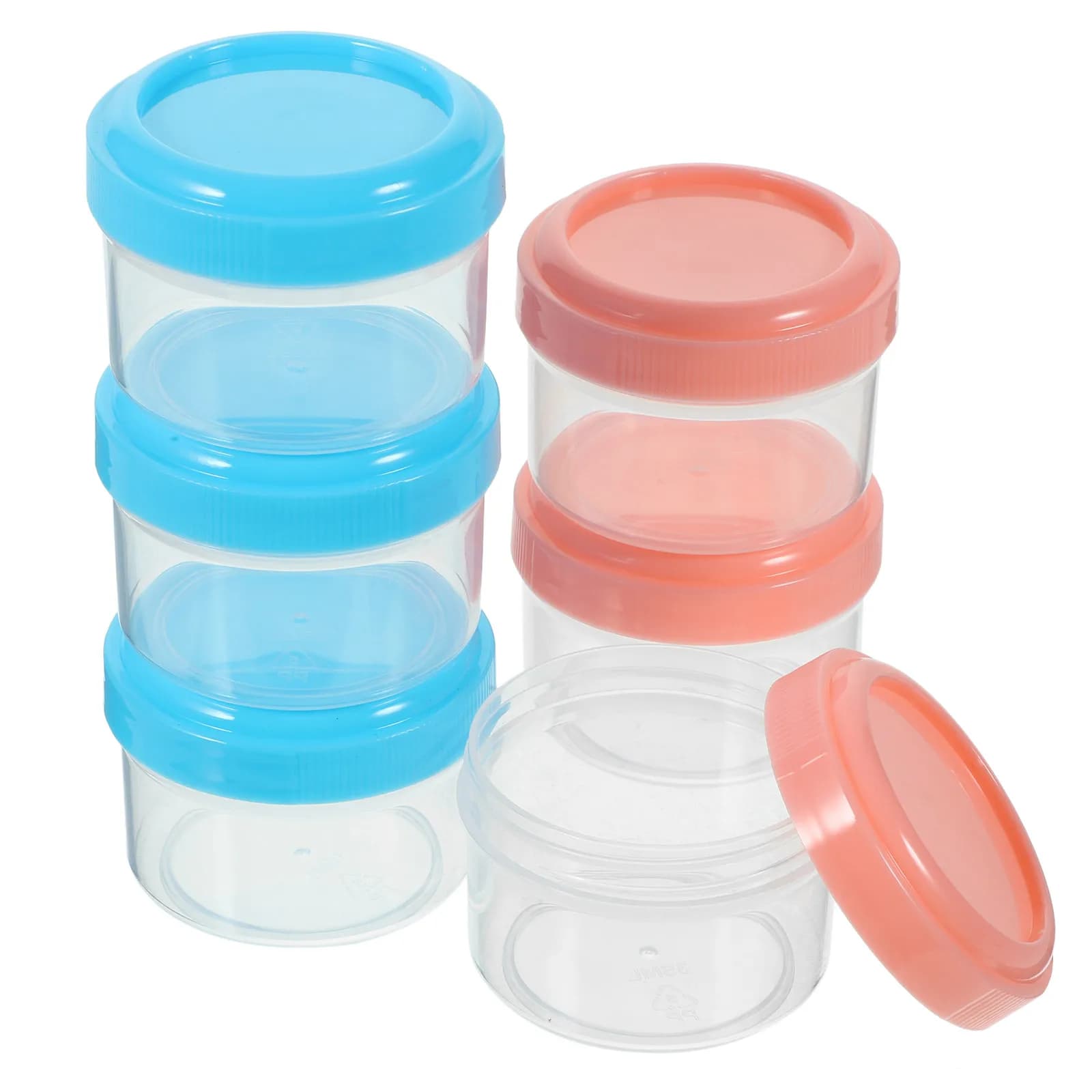 6 contenitori per salse in PP riutilizzabili con coperchi, piccoli contenitori portatili per condimenti per insalata, per la preparazione dei pasti, picnic e viaggi