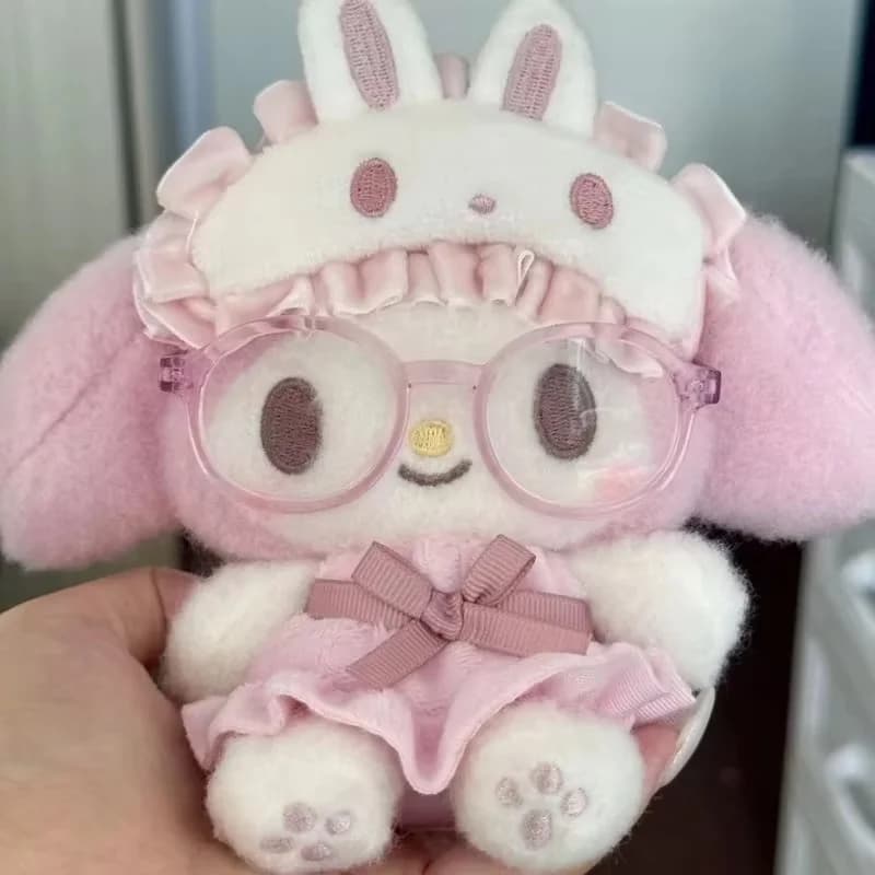 Cartoon Cute Kawaii My Melody Pajama Eye Mask Series Super Plush Doll Toy Bag Pendant Decoration Key Chain Girl's Surprise Gift
