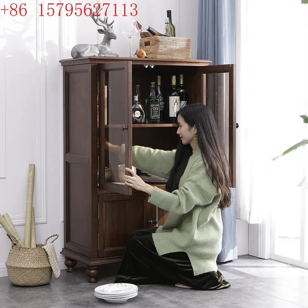 Credenza in vetro temperato 3C, stile Xiaomei, semplice, americana, piccola e bassa, per vini