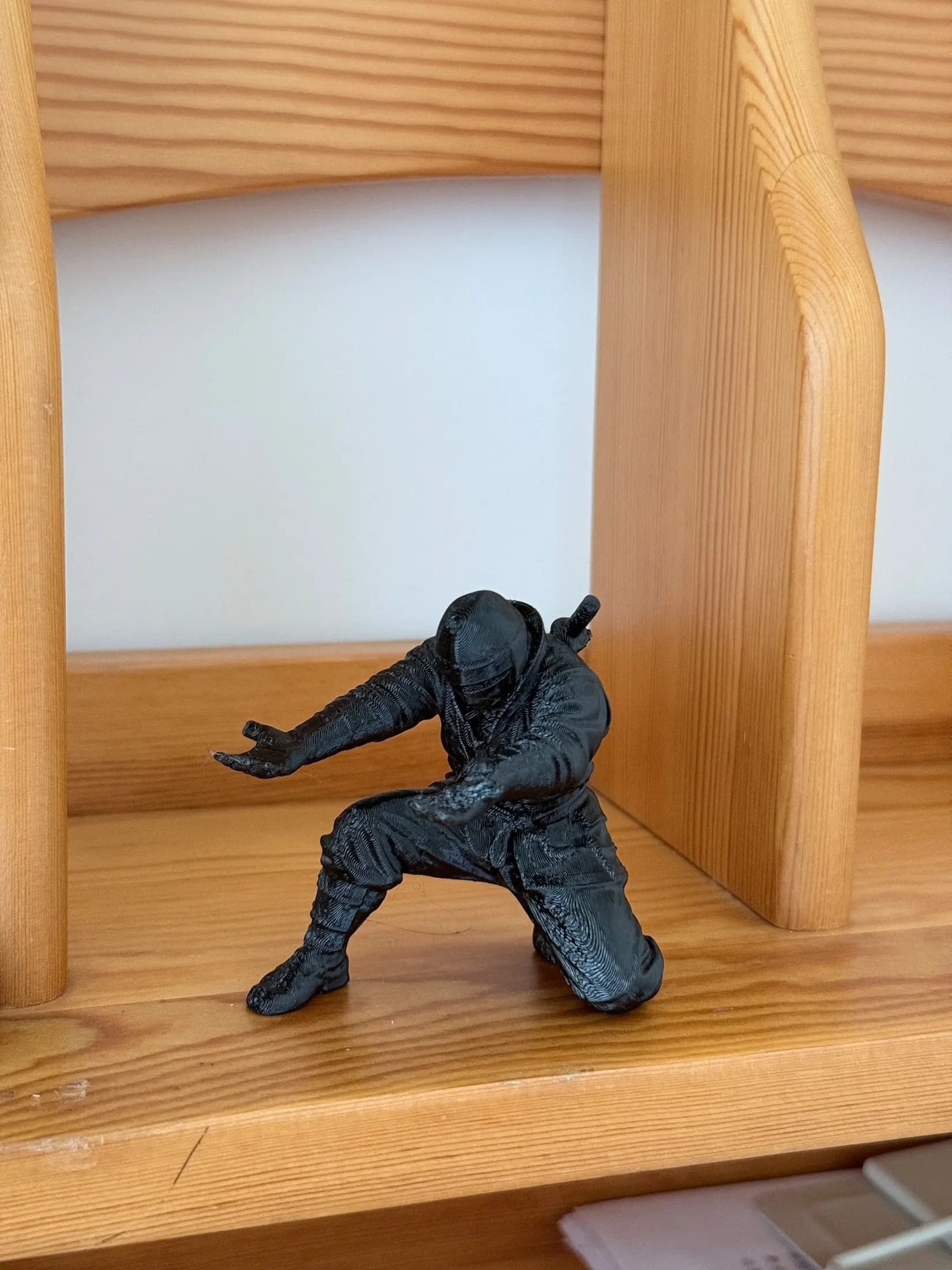 Desktop Art Ninja Pen Holder 3D Printed Figurine Pencil Organizer Unique Desk Decor Craft Study Room Shelf Display