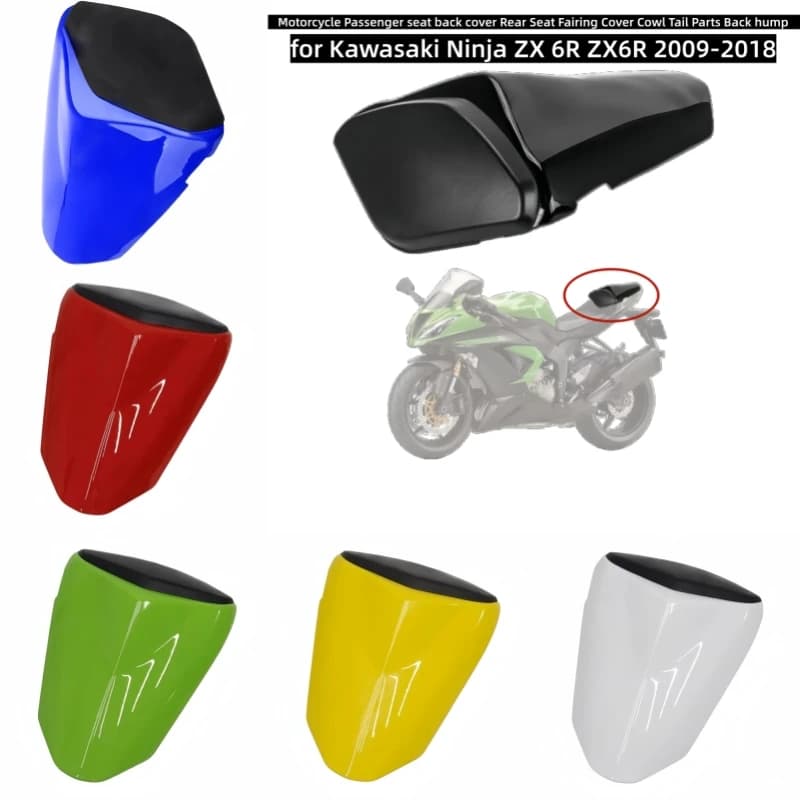 Copertura sella passeggero moto, carenatura posteriore, coda, gomito posteriore per Kawasaki Ninja ZX 6R ZX6R 2009-2018