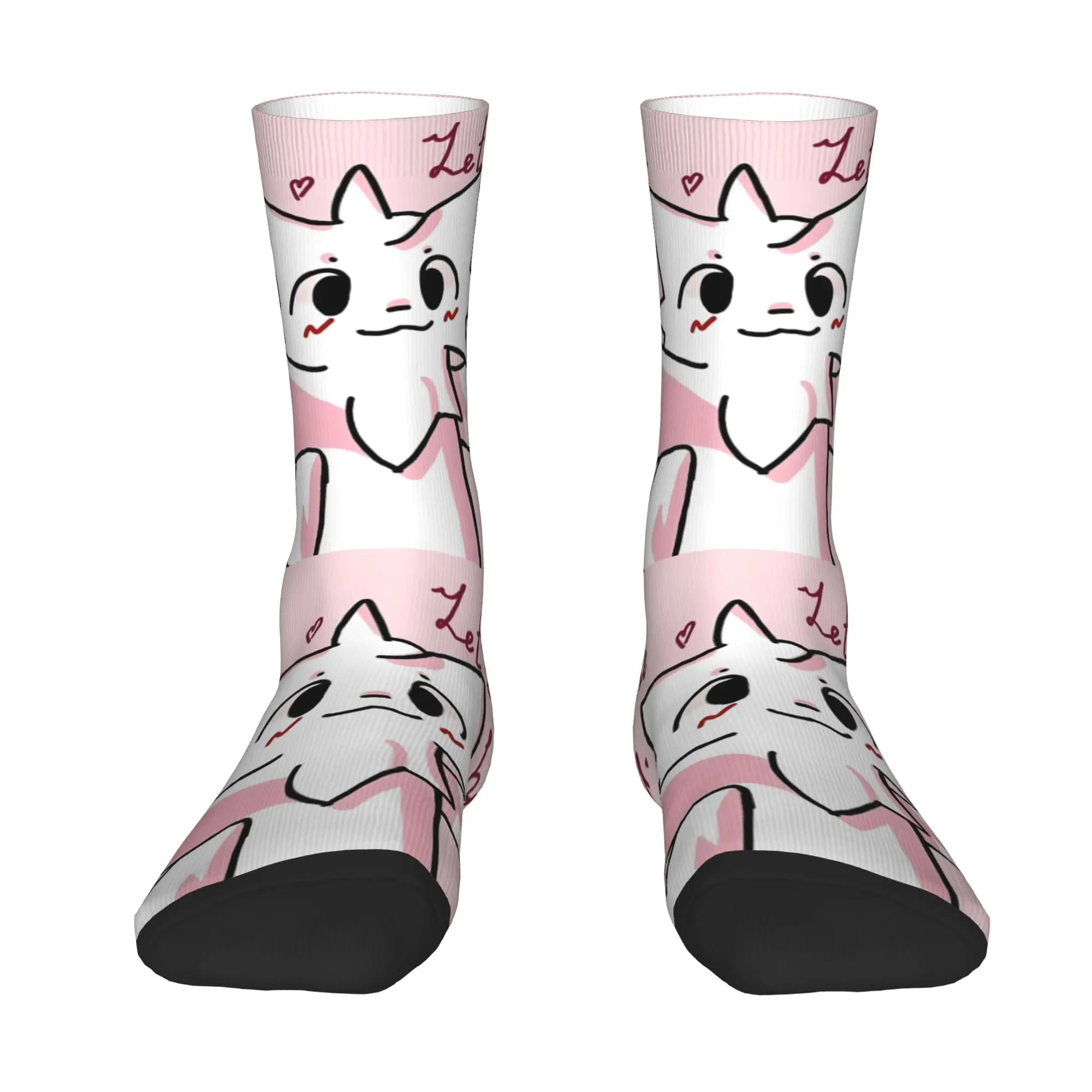 Custom Kawaii Boykisser Silly Cat Socks Women Men Warm 3D Printing Cute Cartoon Football Sports Socks