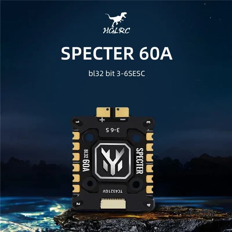 Hglrc Specter 60a Bl32 4in1 Mini Esc G071 128k Integrated Heat Sink 20x20mm 3-6s for Fpv Drones Diy Parts