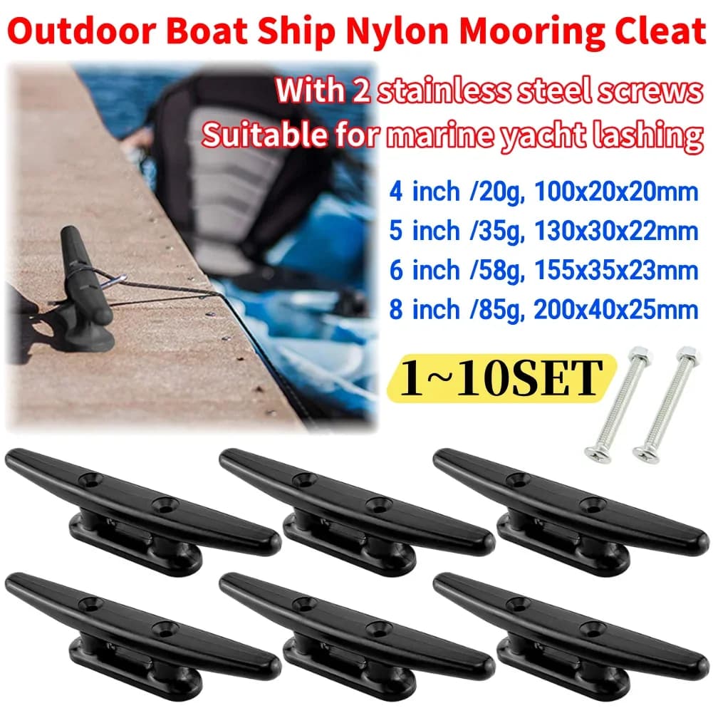 Accessori di ricambio per hardware per yacht, base per tacchette da ormeggio in plastica di nylon per navi da barca all'aperto per fascette per corde per ciglia per yacht marini