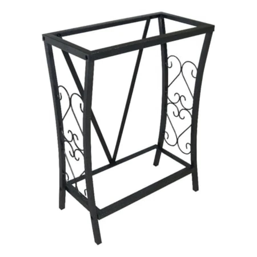 Traditional 10 Gallon Metal Aquarium Stand, Powder-Coated Steel, Black Finish, Elegant Scroll Design, Moisture-Resistant, Sturd