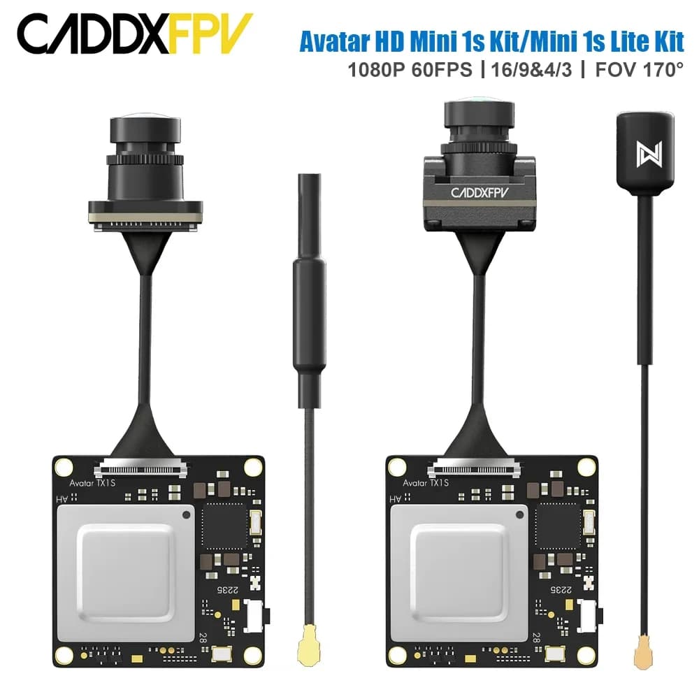 CADDX Walksnail Avatar HD Mini 1s Kit / Mini 1s Lite Kit V3 VTX 1080P 60fps Nano Camera a bassa latenza per FPV Racing Drone