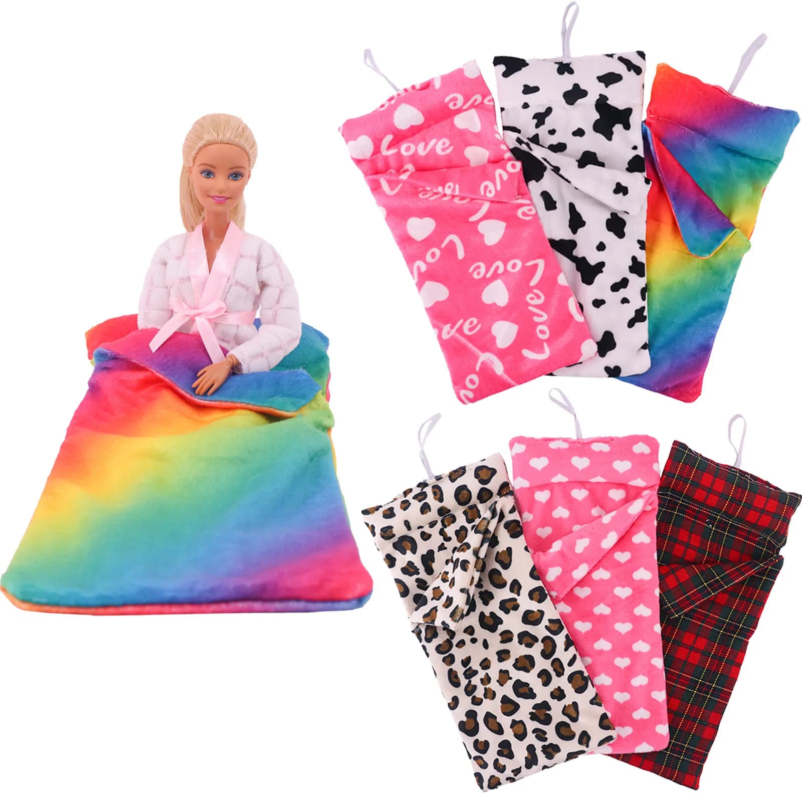 Clothes for Dolls of 30cm and 11.8 Inches, Peel Bags, Pajamas in Plush, Doll Accessories, Toys for Girls