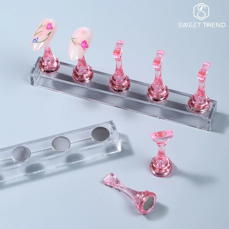 Set di 1 Espositore Magnetico a Forma di Scacchiera per Unghie Finte, Supporto per Pratica e Presentazione di Unghie Acriliche, Strumenti per Manicure Fai-da-Te