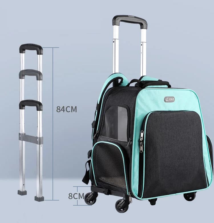 Borsa da trasporto per gatti portatile per passeggino per animali domestici Borsa per gatti portatile che trasporta zaino per animali traspirante per cani Borsa da viaggio per carrello di grandi dimensioni