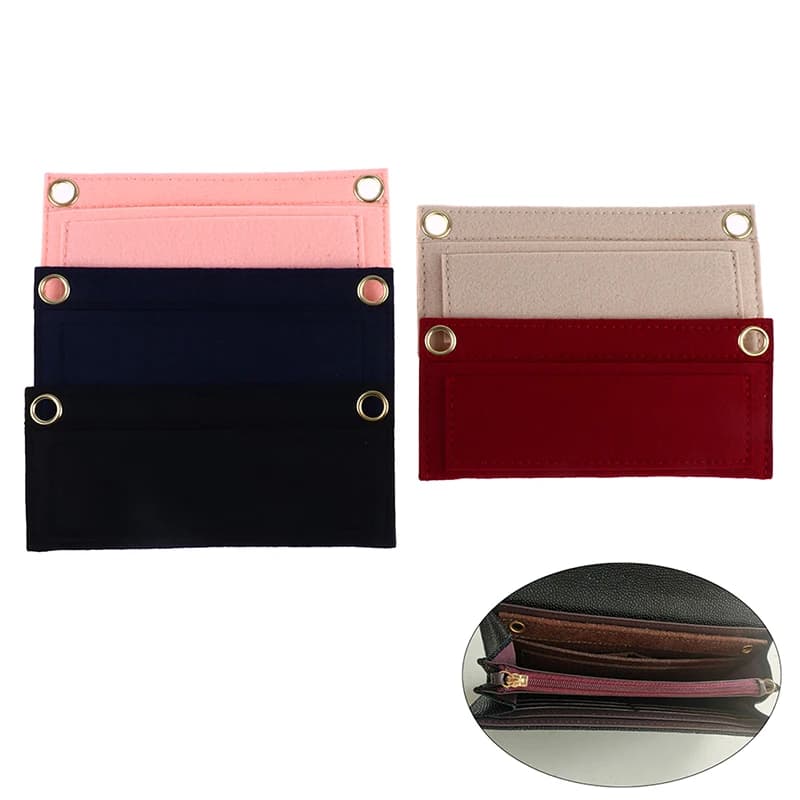Fodera per borsa a portafoglio in feltro nella borsa a tracolla Inserto interno con monogramma cosmetico con fori per tracolla