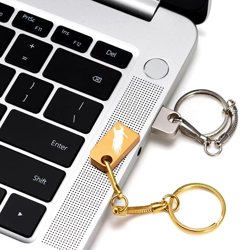 Mini Chiavetta USB 2.0 da 64GB con Portachiavi Gratuito, Penna USB da 32GB, Regalo Creativo, 16GB 8GB, Disco USB Nero per Laptop