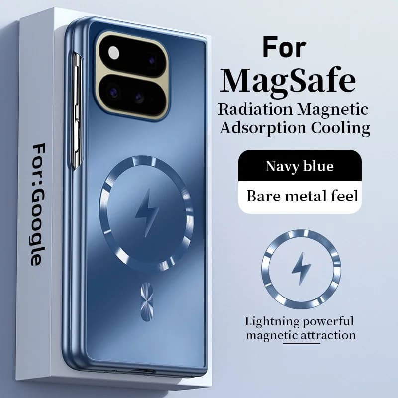 For MagSafe Magnetic Charging Phone Case For Google Pixel 9 10 11 Pro Fold Metallic Hard PC Shockproof Protective Shell Cover