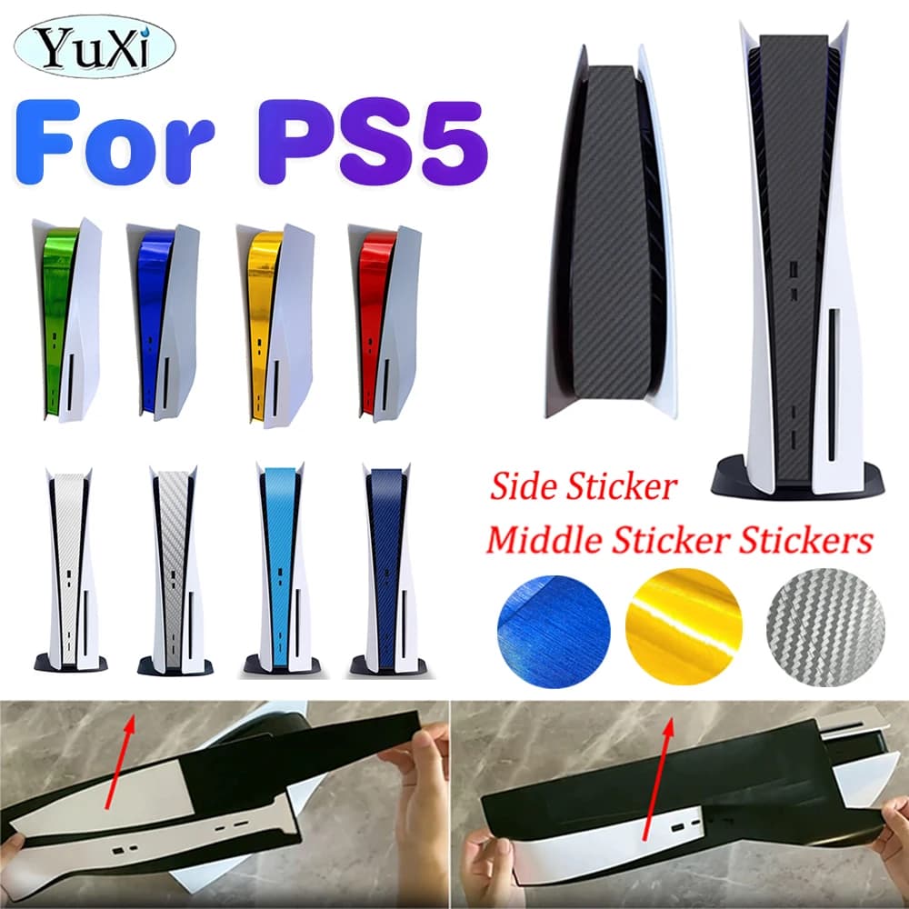 Adesivi Adesivo per pelle lato centrale per console PS5 Adesivo di protezione Decal Cover Center Striscia impermeabile per disco PlayStation 5