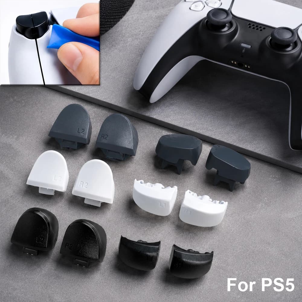 For PS5 Controller L1 R1 L2 R2 Trigger Buttons Replacement Set BDM-010 020 030 040 050 DIY Shoulder Keys Repair Part Accessories