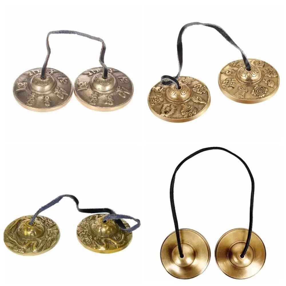 Handcrafted Tingsha Cymbal Bell Brass Spiritual Healing Tibetan Tingsha Cymbals The Eight Auspicious Symbols Mindfulness