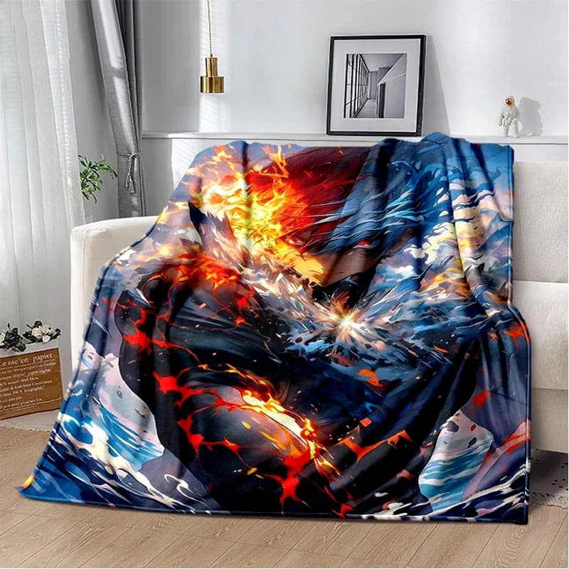 2025 Nuovo stile Cartoon My Hero Academia Deku Bakugou Anime Morbide coperte di flanella, Coperta da tiro comoda per letti Divano Casa