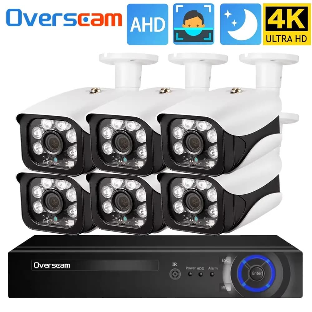 Sistema di sorveglianza telecamera 4K XMEYE AHD 8MP AI Face Detection CCTV DVR AI Telecamera di sicurezza 8CH P2P DVR Kit di videosorveglianza