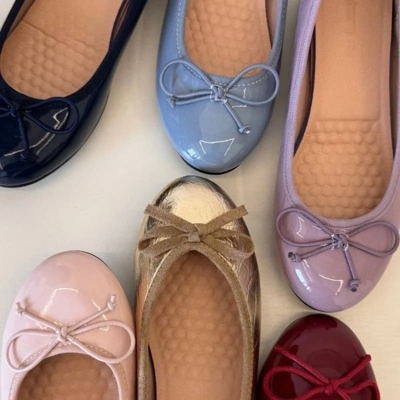 Eleganti Ballerine con Fiocco da Donna, Scarpe Basse Comode con Punta Tonda, Mocassini in Pelle Slip-On per Signore