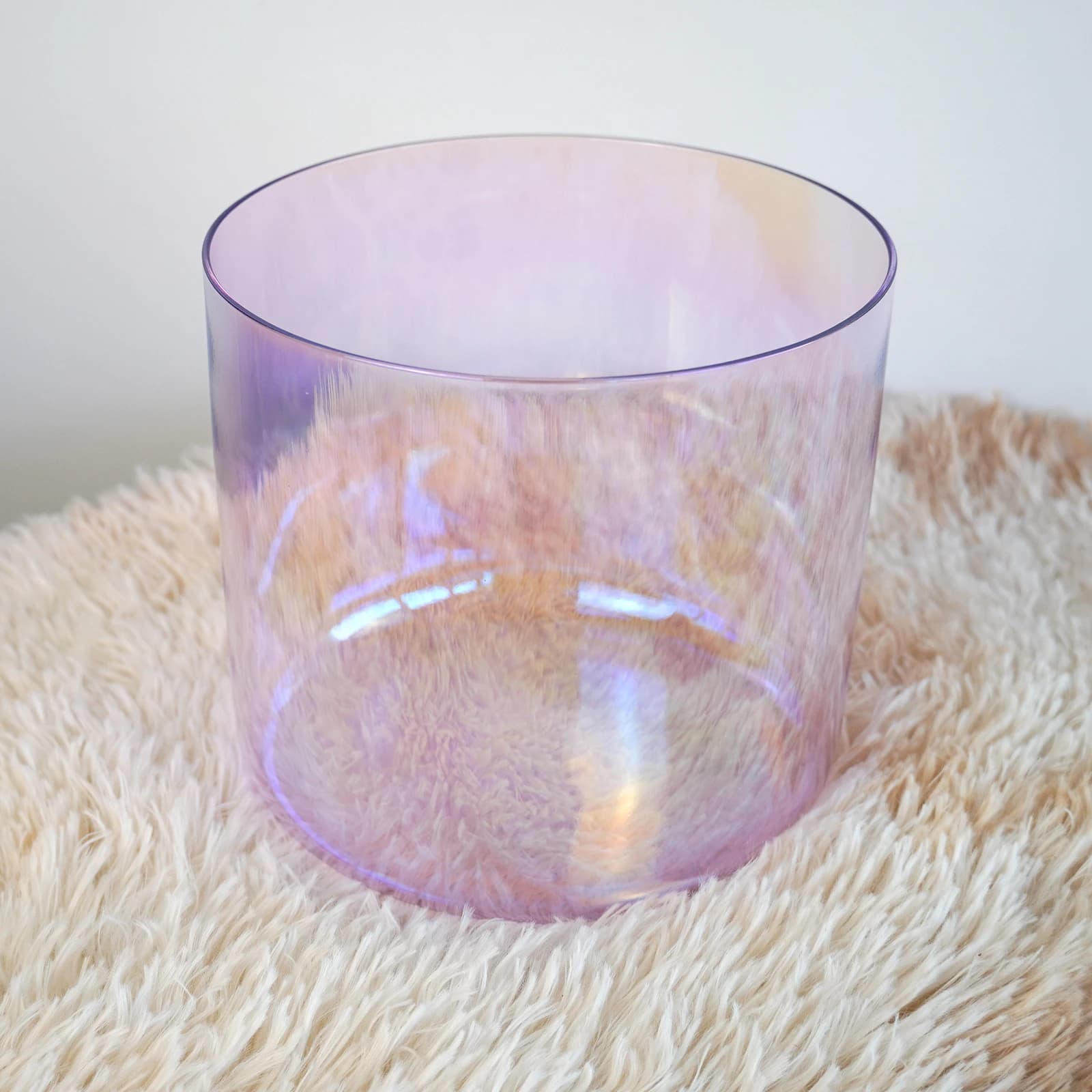 Hye-eun 6INCH F Purple Clear Cosmic light Crystal Singing Bowl Musical Instruments for Sound Healing Cleansing Stress Relief