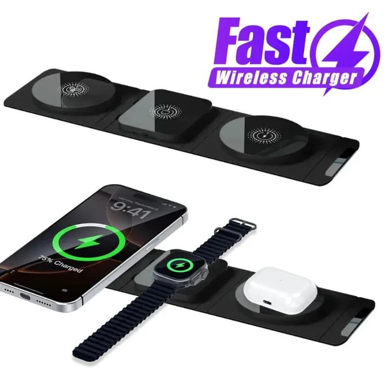 For Apple Ecosystem Wireless Charging Station 3 in 1 For MagSafe 15W Fast Charger for iPhone iWatch AirPods All Series