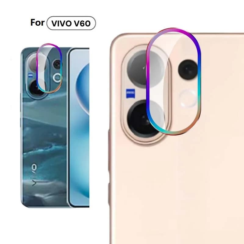 Per Vivo V60 Protezione per lenti Anello colorato Copertura in vetro temperato Anti per Vivo V60 Adesivo per copriobiettivo con pellicola antigraffio