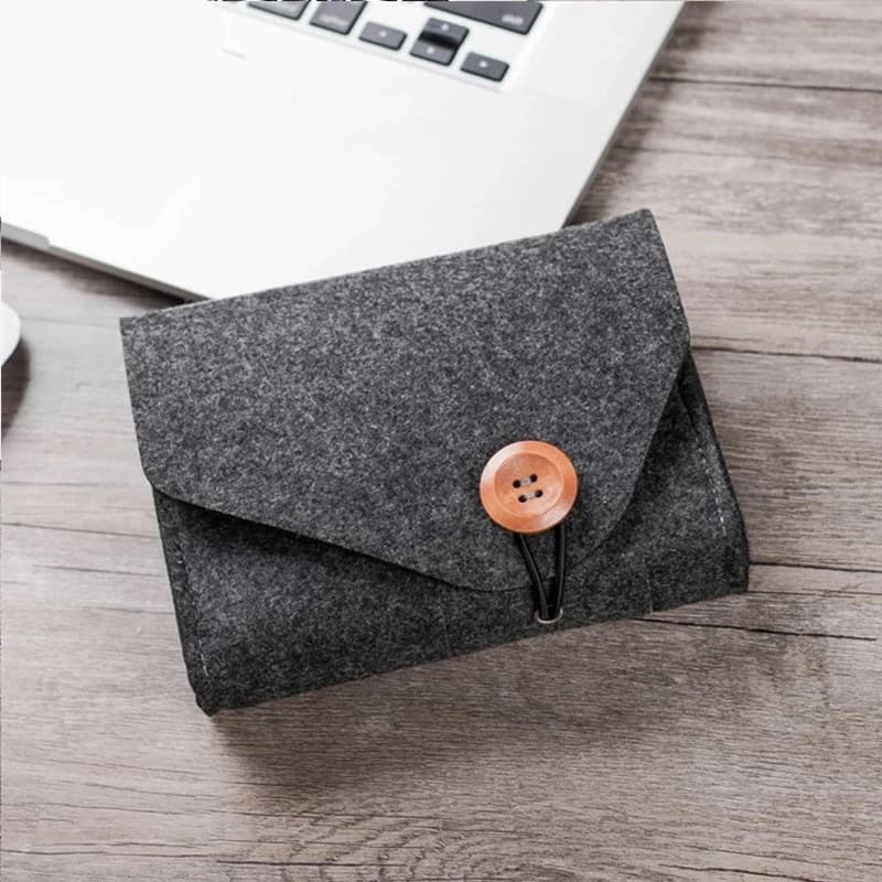 New Mini Felt Storage Bag Multifunction Travel Organizer Bag Portable Storage Pouch For Data Cable Power Bank Earphone Charger
