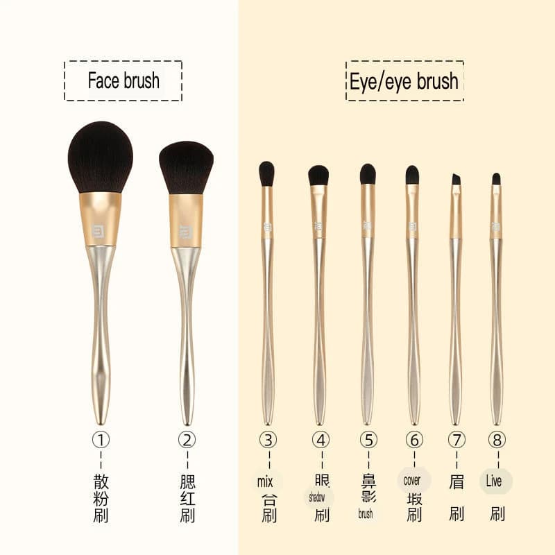Set di pennelli Beauty Factor, set completo di strumenti per il trucco, nuovi pennelli per guanti, pennelli professionali per pittura e bellezza