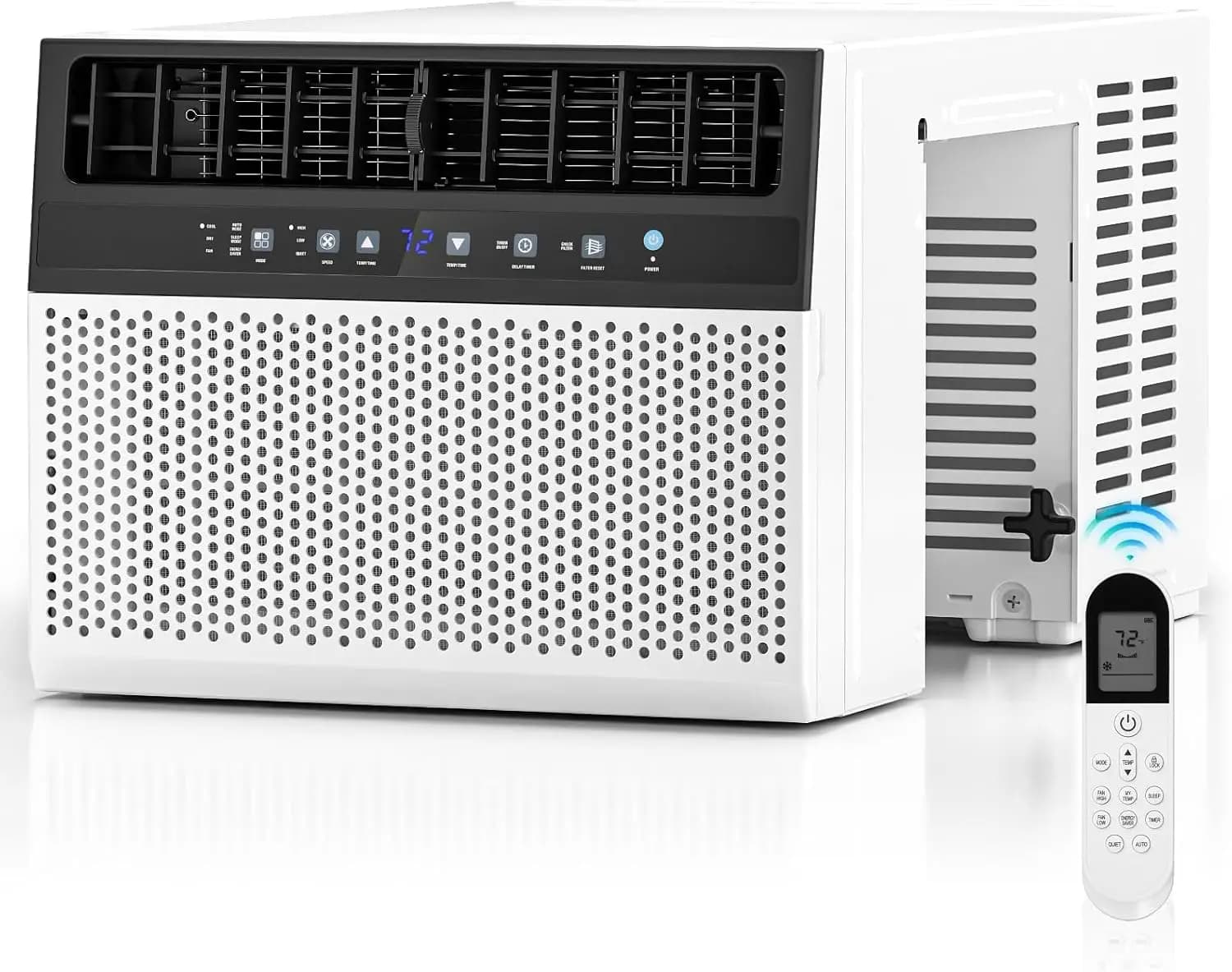 U-Shaped 10000 BTU Window Air Conditioner, 6-in-1 Saddle AC Cools Up to 450 Sq Ft, Cool, Fan & Dehumidifier Modes, Energy Efficient, Low Noise, White